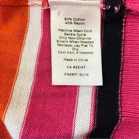 Talbots Rainbow Stripe Button Down Cardigan Sweater - Picture 6 of 8